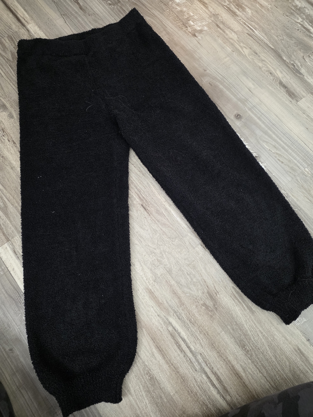 Kids Cozy Black Knit Lounge Pants